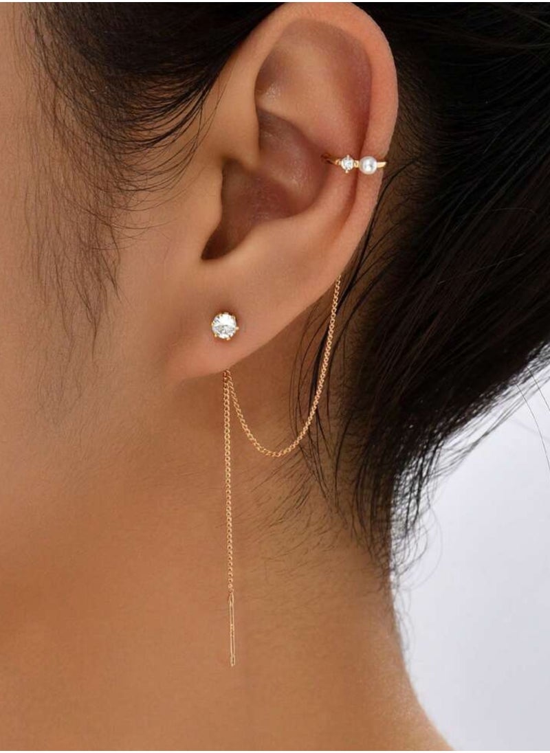 Dangle Charms Trendy Gold Plated Earrings For Women  - Image 1