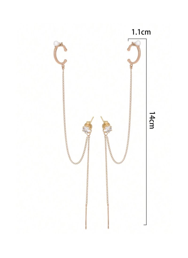 Dangle Charms Trendy Gold Plated Earrings For Women  - Image 4