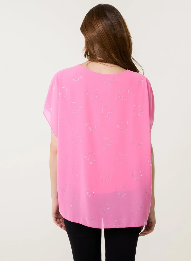 Blue Vanilla Tie Knot Diamante Top