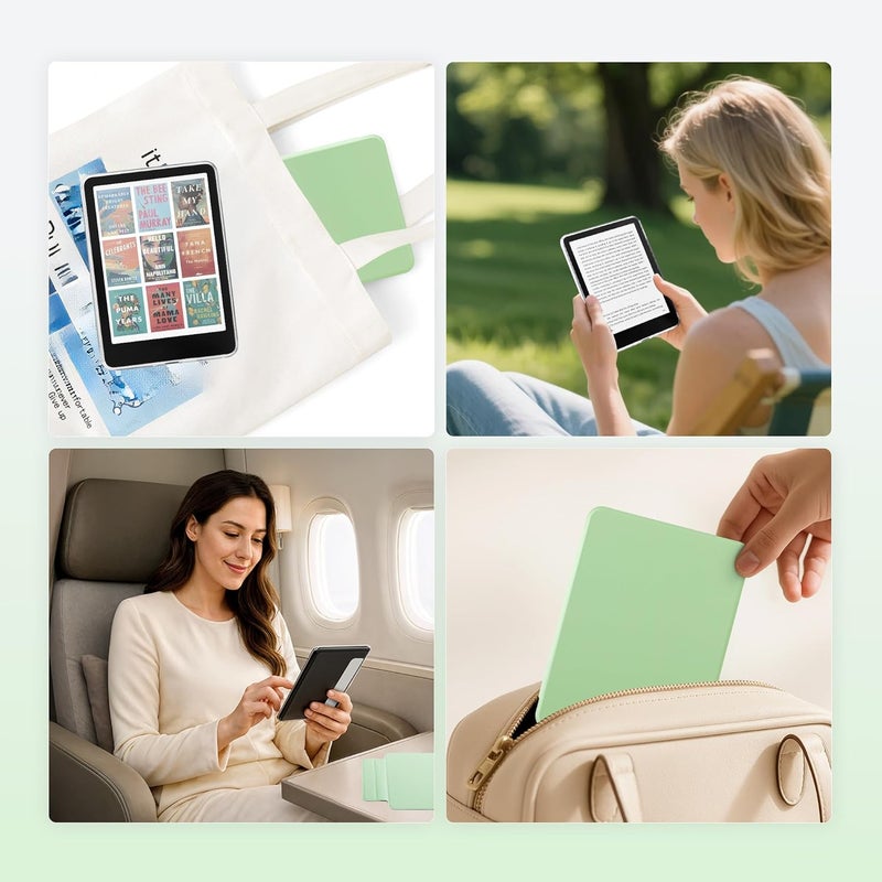 SESENSE Detachable Magnetic Case for 7'' Kindle Paperwhite 12th Gen 2024 and Kindle Colorsoft Signature Edition, Slim PU Shell Cover Case with Auto Wake/Sleep, Matcha Green - Image 5