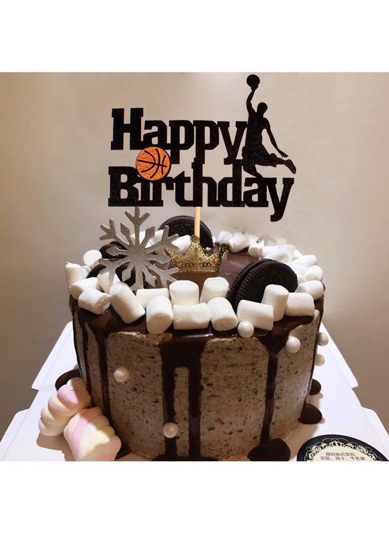 Basketball Cake Topper - Basketball Scene-Themed Cake Decoration for Man Boys Birthday Party - Black Glitter Fruit Picks - Event Supplies and Decorations - pzsku/ZDCA1E3EA0E0262CDA42FZ/45/_/1710652320/8d27ec5c-1c36-4bf5-ae8a-e790dcce80c7