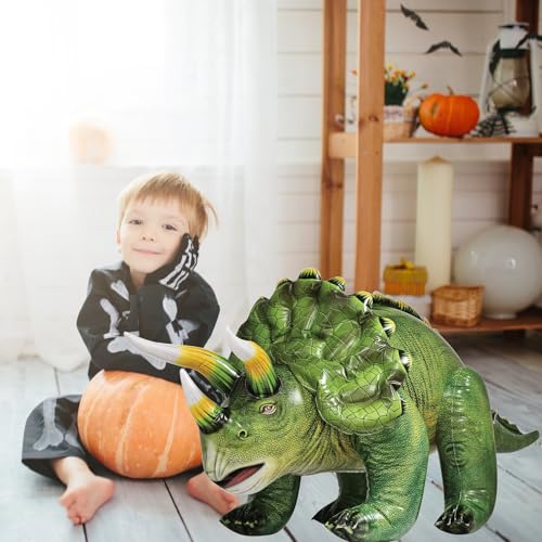 Jet Creations Triceratops Inflatable 51" Lx30 H, Ages 3+ Dinosaur Toy – Party Decoration, Pool Play, Yard Display, Jurassic Themed Photo Prop, VBS, Forest Green, 1 pc - Image 4