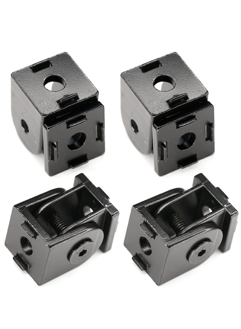 SYOSI Black Living Hinge, Zinc Alloy Flexible Pivot Joint Connector for Aluminum Extrusion Profile 2020 Series Slot 6mm (4 Pieces) - Image 1