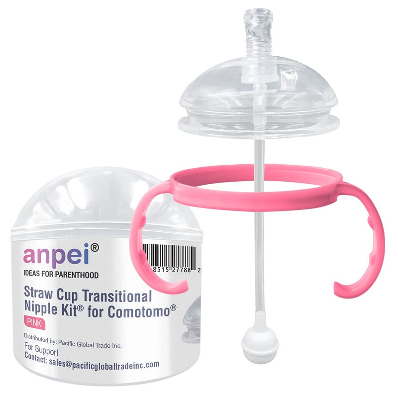 AnPei Straw Sippy Cup Transitional Nipple Kit for Comotomo Baby Bottles 5 oz and 8 oz - Image 1