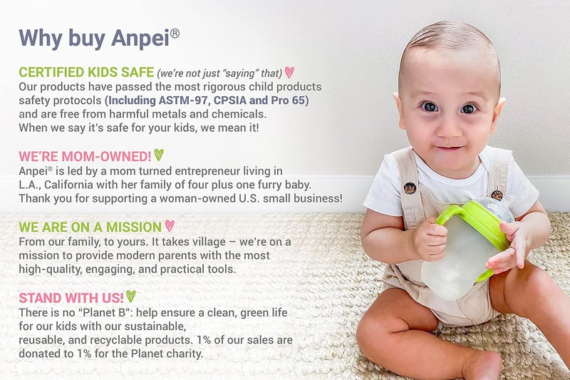 AnPei Straw Sippy Cup Transitional Nipple Kit for Comotomo Baby Bottles 5 oz and 8 oz - Image 2