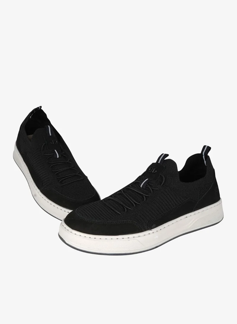 DEMOCRATA 032-60 Democrata Mens Knit Denim Bold Black Sneakers 122111-001