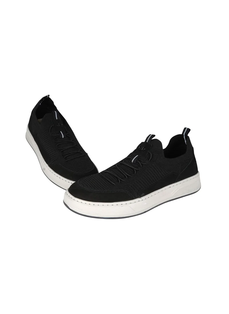 DEMOCRATA 032-60 Democrata Mens Knit Denim Bold Black Sneakers 122111-001