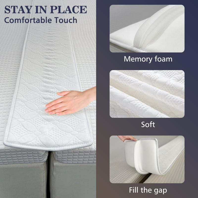 Asatdd Bed Bridge Twin Size to King Size Bed, Waterproof Bed Split Filler, Twin Size to King Size Bed Converter, 75" x 12" - Image 2