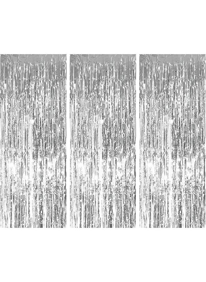 Generic 3 Pack Tinsel Curtains  3.2ft x 6.6ft Foil Fringe Curtain 