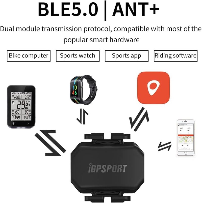 iGPSPORT Speed Sensor or Cadence Sensor for iPhone Android Bike Computer SmartWatch Compatible with ANT+ and Bluetooth - Image 3