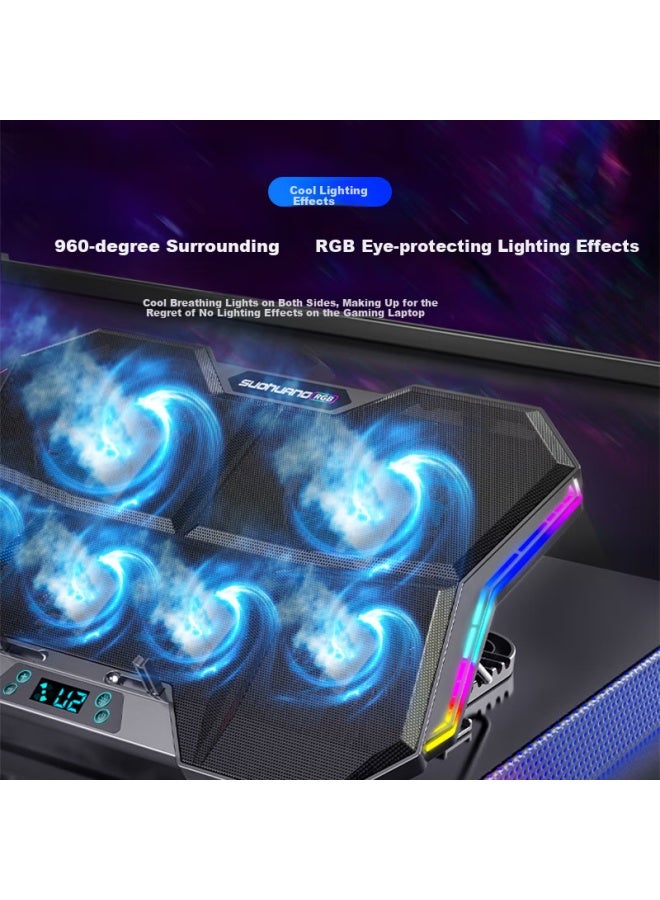 Suohuang وسادة تبريد لابتوب سووهوانغ X10 إصدار الألعاب RGB محمولة مع مروحة طرد هواء قابلة للتعديل - Image 2