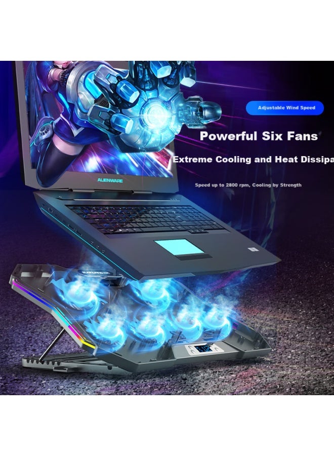 Suohuang وسادة تبريد لابتوب سووهوانغ X10 إصدار الألعاب RGB محمولة مع مروحة طرد هواء قابلة للتعديل - Image 4