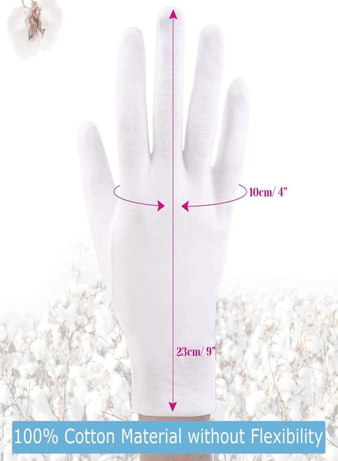 CGBOOM 2 Pairs Moisturizing Gloves Over Night Bedtime White Cotton | Cosmetic Inspection Premium Cloth Quality | Eczema Dry Sensitive Irritated Skin Spa Therapy Secure Wristband| One Size Fits Most - Image 5