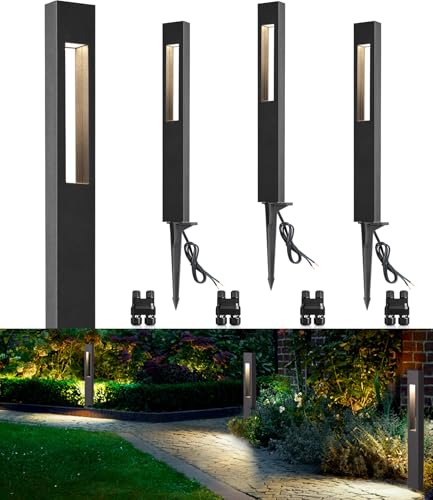 SUNVIE 3W Low Voltage Pathway Lights 3000K LED Low Voltage Landscape Lights 12V Waterproof Landscape Path Lights Low Voltage Landscape Lighting for Walkway Yard Backyard Garden ETL Listed Cord, 4 Pack - Image 1
