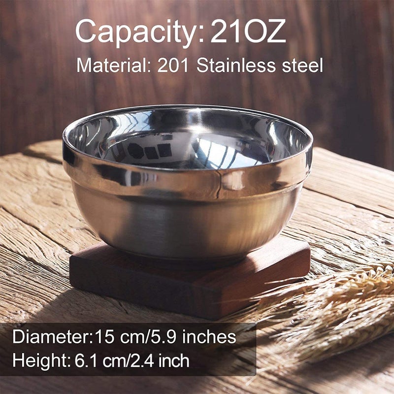 SATINIOR 10 Pack 15 oz Stainless Steel Bowls Cereal Soup Rice for Kids and Adults Stainless Steel Cereal Bowls Double-walled Insulated Multipurpose for Sauces, Rice, Noodle, Ice Cream, Dishwasher Safe - Image 2