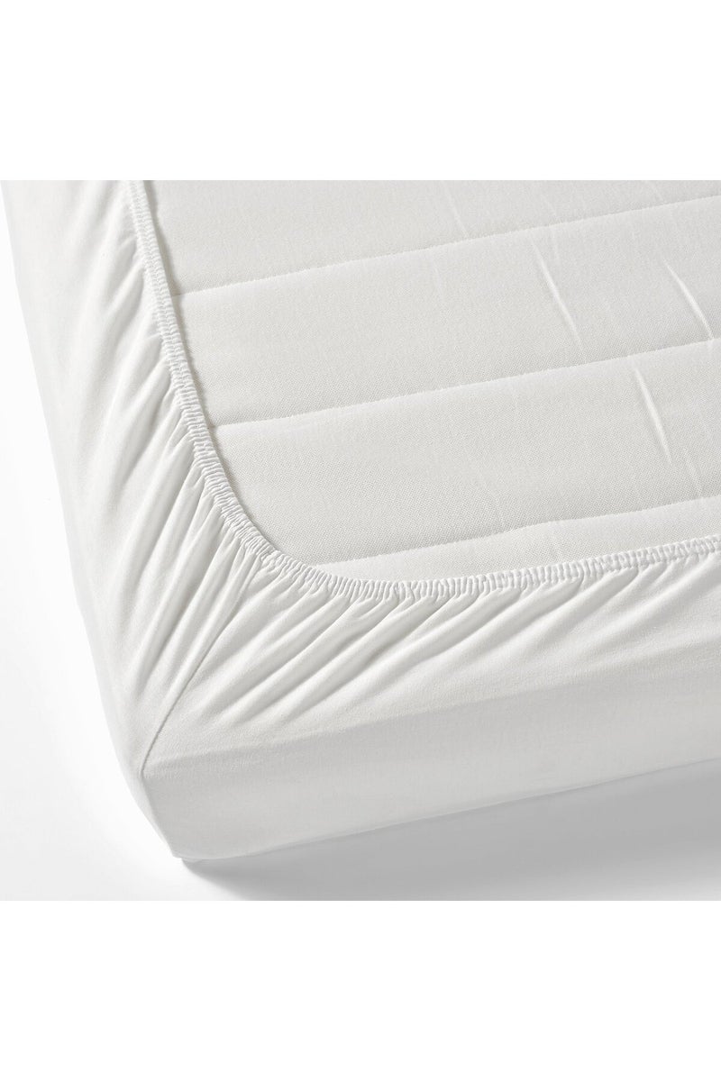LEN Fitted sheet for cot, white, 60 x 120 cm, 2 pack - Image 2
