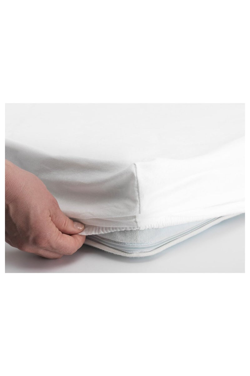 LEN Fitted sheet for cot, white, 60 x 120 cm, 2 pack - Image 4