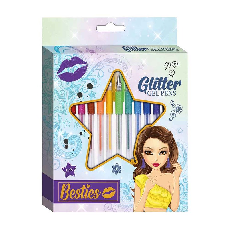 Grafix Besties Glitter Gel Pen Set (12 Pieces)