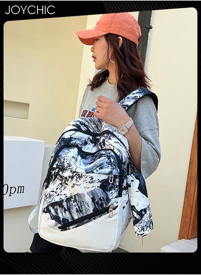 Joychic - 3-piece New Style Fashionable Travel Daypack Nylon Waterproof Zipper School Backpack Set with Pencil Pouch For Middle High Students - Image 1