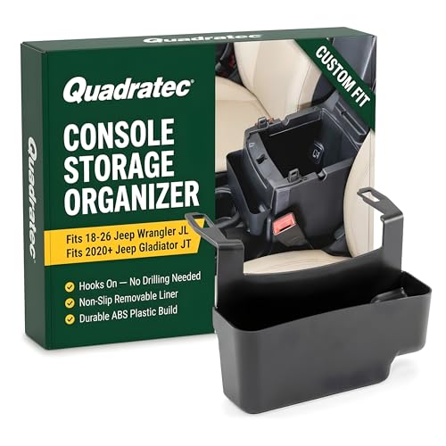 Quadratec Center Console Storage Organizer Tray Fits Jeep Wrangler JL JLU Gladiator JT 20182022 NonSlip Liner Small Item Phone Keys Money Change Holder Interior Jeep Accessories - Image 1