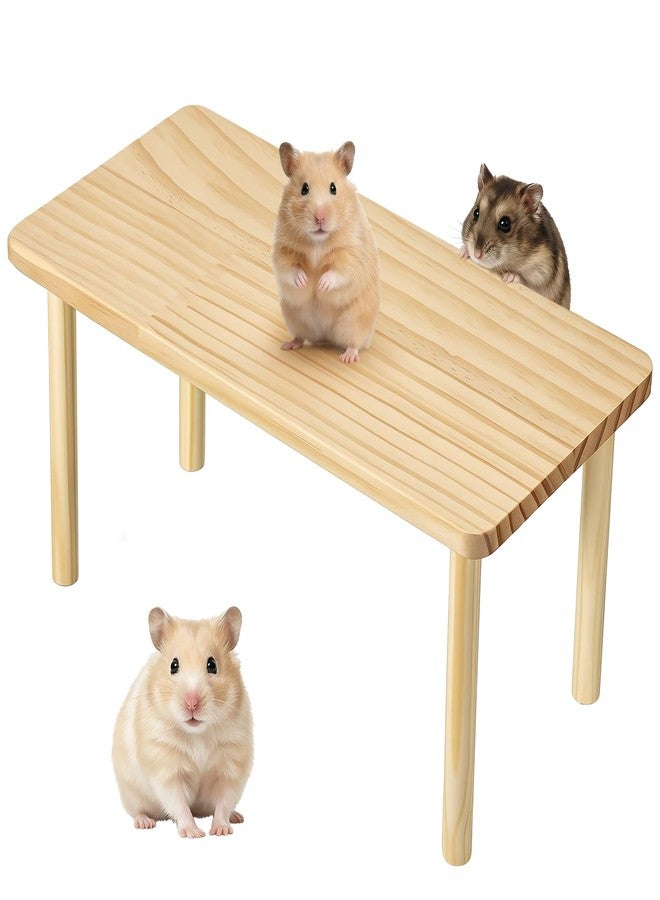 Styquenzer Hamster Play Wooden Platform, Hamsters Wooden Platform with Legs Play Decor Cage Accessory Waterproof Standing Surface Small Animal Wood Stand for Dwarf Syrian Hamster Gerbil Rat Mice Degus - Image 1