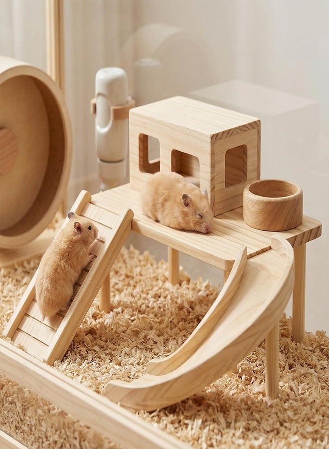 Styquenzer Hamster Play Wooden Platform, Hamsters Wooden Platform with Legs Play Decor Cage Accessory Waterproof Standing Surface Small Animal Wood Stand for Dwarf Syrian Hamster Gerbil Rat Mice Degus - Image 4