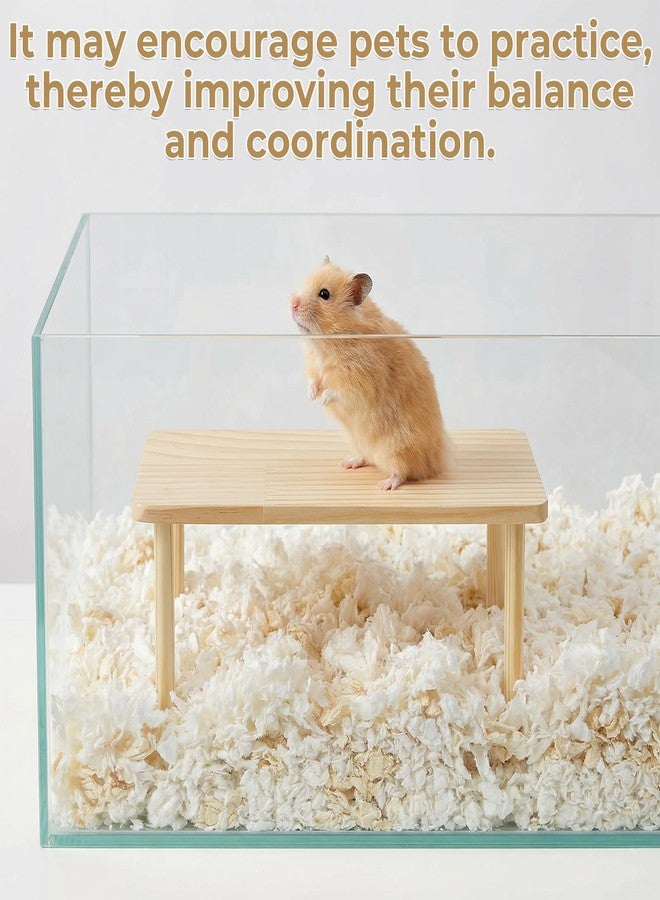 Styquenzer Hamster Play Wooden Platform, Hamsters Wooden Platform with Legs Play Decor Cage Accessory Waterproof Standing Surface Small Animal Wood Stand for Dwarf Syrian Hamster Gerbil Rat Mice Degus - Image 3