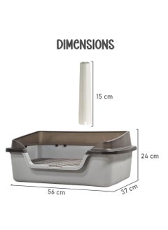 NNC PETS Pet dog toilet for small to medium dogs, Durable plastic dog toilet with Splash proof design, Stainless steel grid, and Detachable pee post, Ideal for indoor & outdoor, Easy to clean 56 cm (Grey)  - Image 2