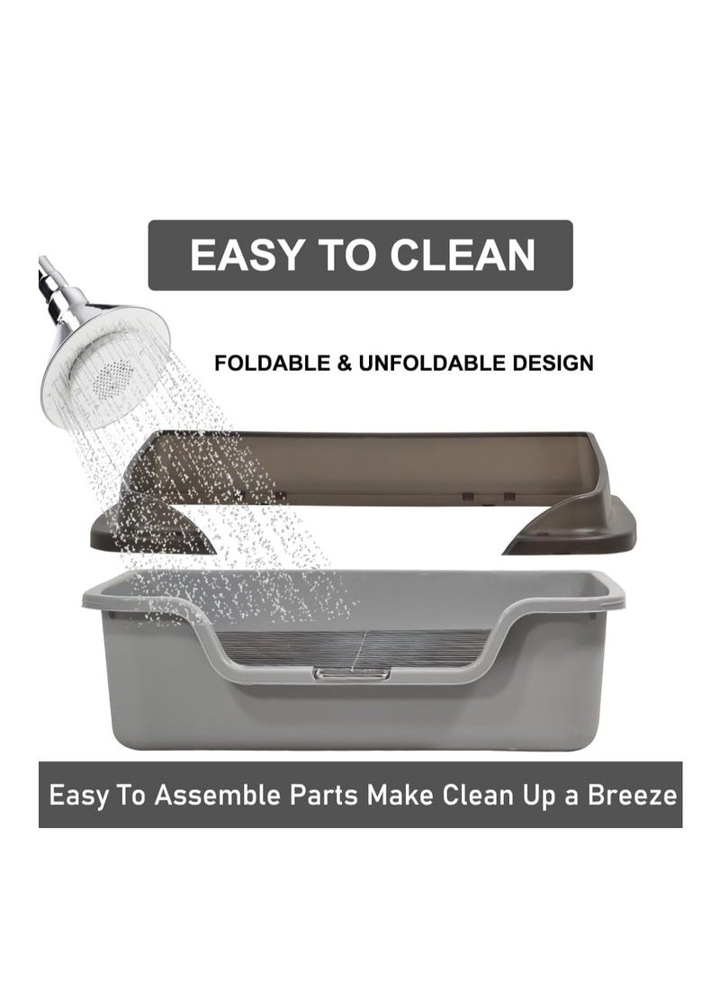 NNC PETS Pet dog toilet for small to medium dogs, Durable plastic dog toilet with Splash proof design, Stainless steel grid, and Detachable pee post, Ideal for indoor & outdoor, Easy to clean 56 cm (Grey) - Image 5