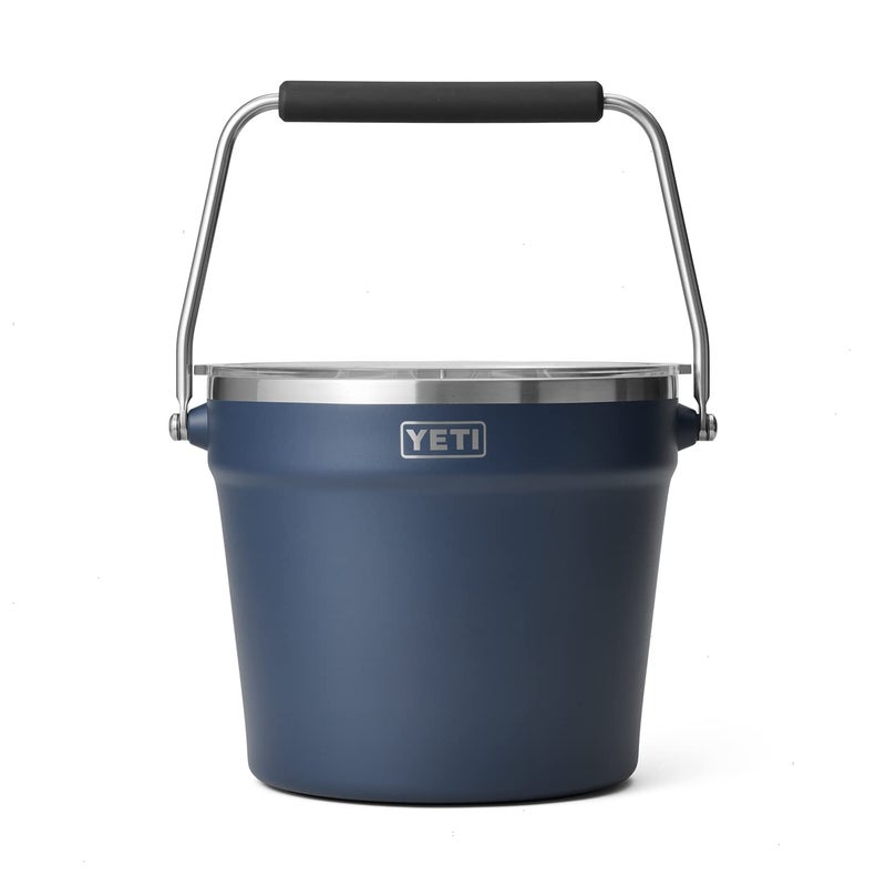YETI YETI Rambler Beverage Bucket, Double-Wall Vacuum Insulated Ice Bucket with Lid, Navy  - Image 1