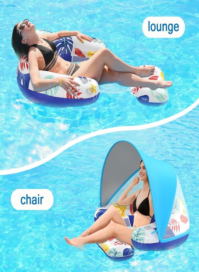 LAYCOL Premium Pool Floats Adult with Canopy - Stylish Pool Lounger - Heavy Duty Pool floaties for Adults - Beach Floats Pool Chair Swimming Pool Accessories for Women Floating with Cup Phone Holder - Image 2