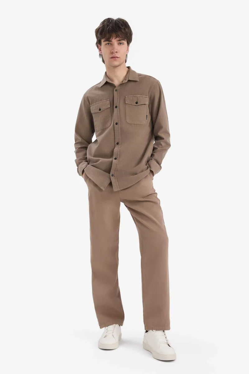 DeFacto Loose Comfortable Fit Wide Leg Cotton Summer Linen Look Trousers