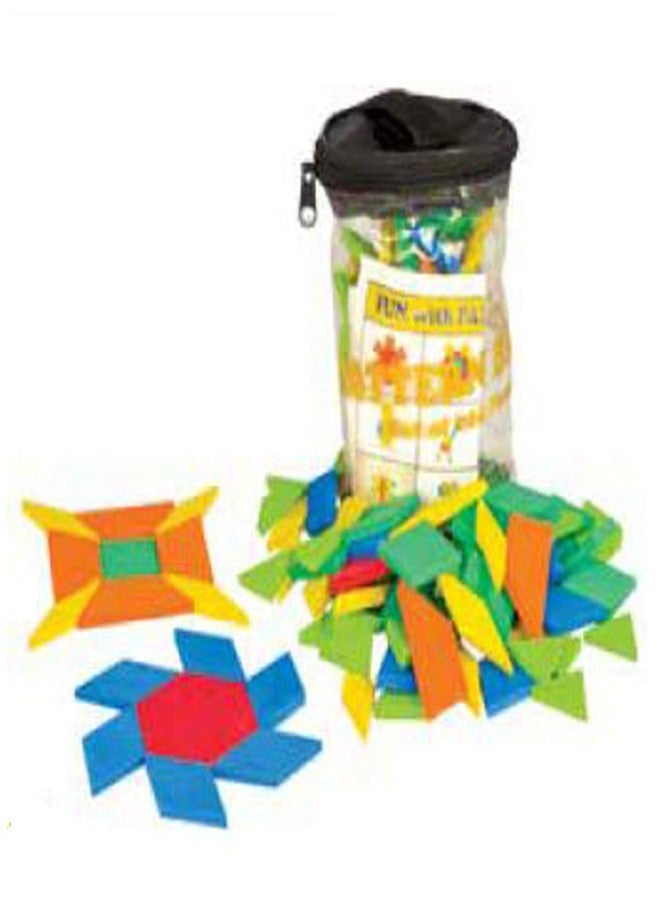 SquareDrop Pattern Block Foam Set of 144 - Sorting - Mathematics - Geometry Brain Boosting Mathematical Activities for Age 5+ Years Old Kids - Do It Yourself Mathematics Activity Kit - Image 1