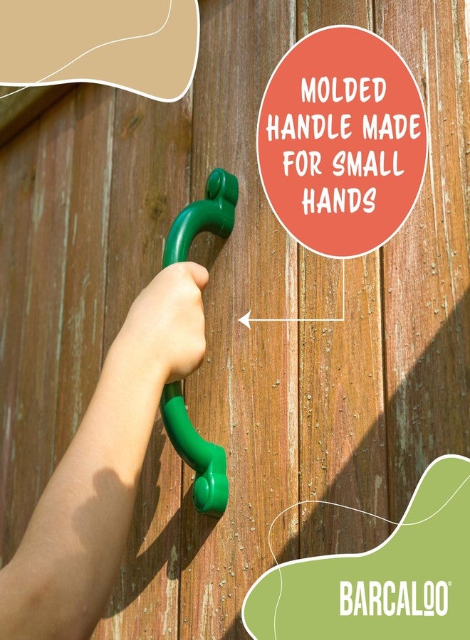 Barcaloo Playground Outdoor Safety Handle Accessories 4 Pack Color Combo Set - Set of 2 Green & 2 Yellow Grab Handle Safety Bars Equipment for Kids Jungle Gym, Tree House, Monkey Bars, and More - Image 5