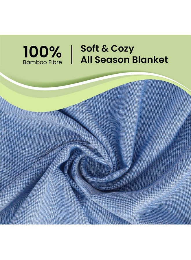 Mush Mush 100% Bamboo Summer AC Blankets | Ultra-Soft, Light Weight, Breathable & Thermoregulating Dohar 5 X 7.5 Ft (Navy, Single/Large) - Image 2