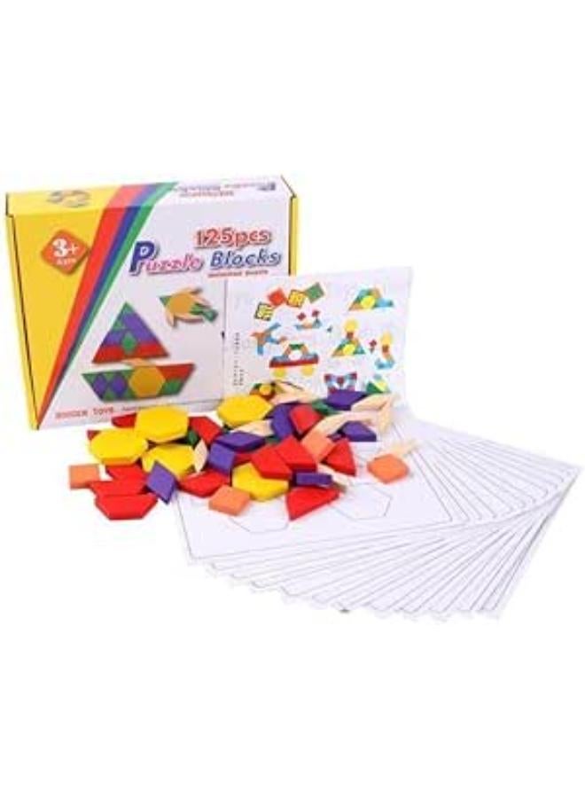 Puzzle Blocks 250 Pieces | Skill Development & Intelligence & Wooden Montessori Toys