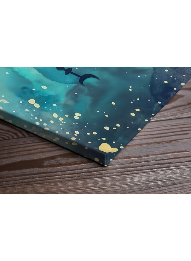 هوم جاليري لوحة فنية جدارية مطبوعة على قماش هلال ملون لعيد الأضحى المبارك - Image 3