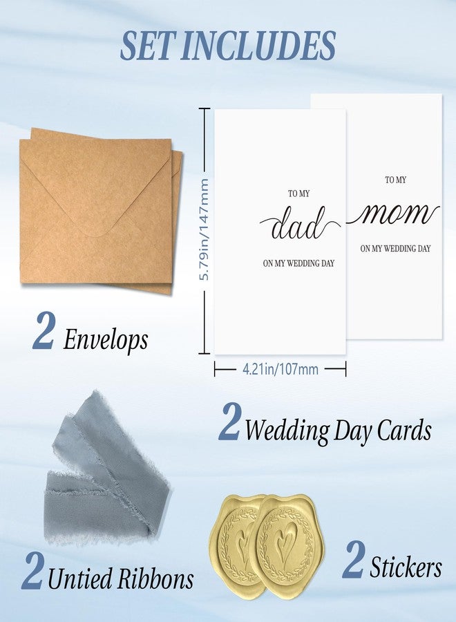 SEEBERY Set of 2 To My Dad and Mom on My Wedding Day Card – Thank You Gift from Bride and Groom, Heartfelt Parents Appreciation Card - Image 2