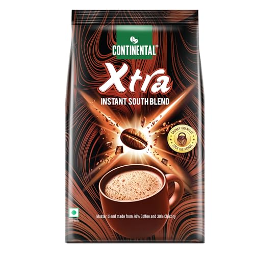 Continental Coffee Xtra Instant Coffee Powder | 200g Pouch | ‎70% Coffee 30% Chicory | South Blend Instant Coffee | Medium Roast | Premium Blend of Arabica & Robusta | Rich Aromatic Coffee - Image 1