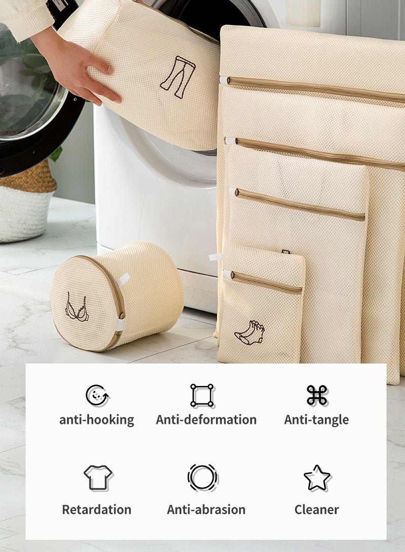 BEIRUI 6 PCS Mesh Laundry Bags with Drawstring & Zipper – Durable Wash Bags for Delicates, Bras, Underwear, and Lingerie – Reusable Garment Protection Bags for Washing Machine - Image 4