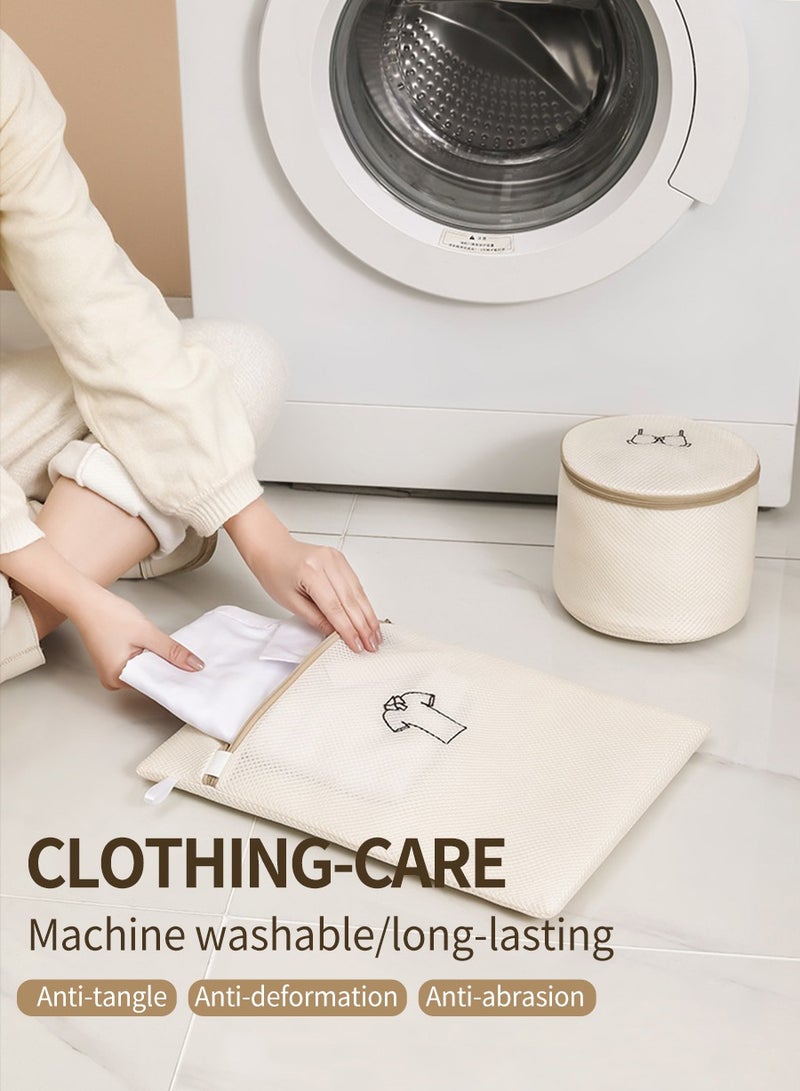 BEIRUI 6 PCS Mesh Laundry Bags with Drawstring & Zipper – Durable Wash Bags for Delicates, Bras, Underwear, and Lingerie – Reusable Garment Protection Bags for Washing Machine - Image 2