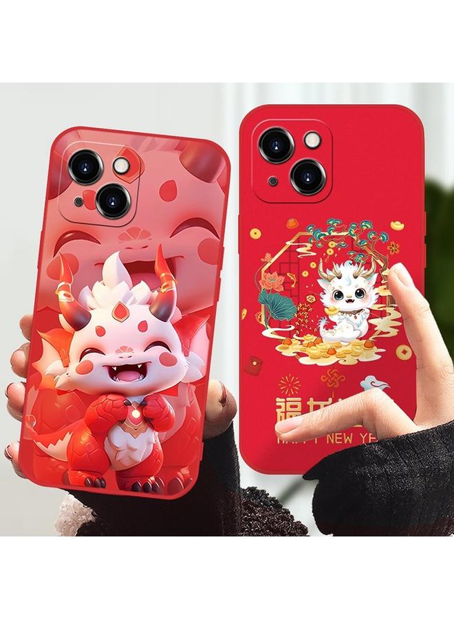 S-TOP Case For iPhone 15 New Year Red Silicone Shockproof Phone Case - Image 5