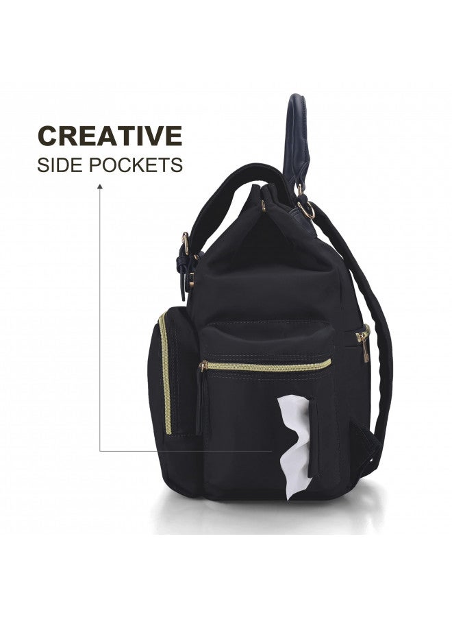 VS VOGSHOW VS VOGSHOW Diaper Bag Backpack, Multifunction Baby Bag Backpack, Modern Baby Diaper Backpack, Stylish Maternity Nappy Bag, Black  - Image 4