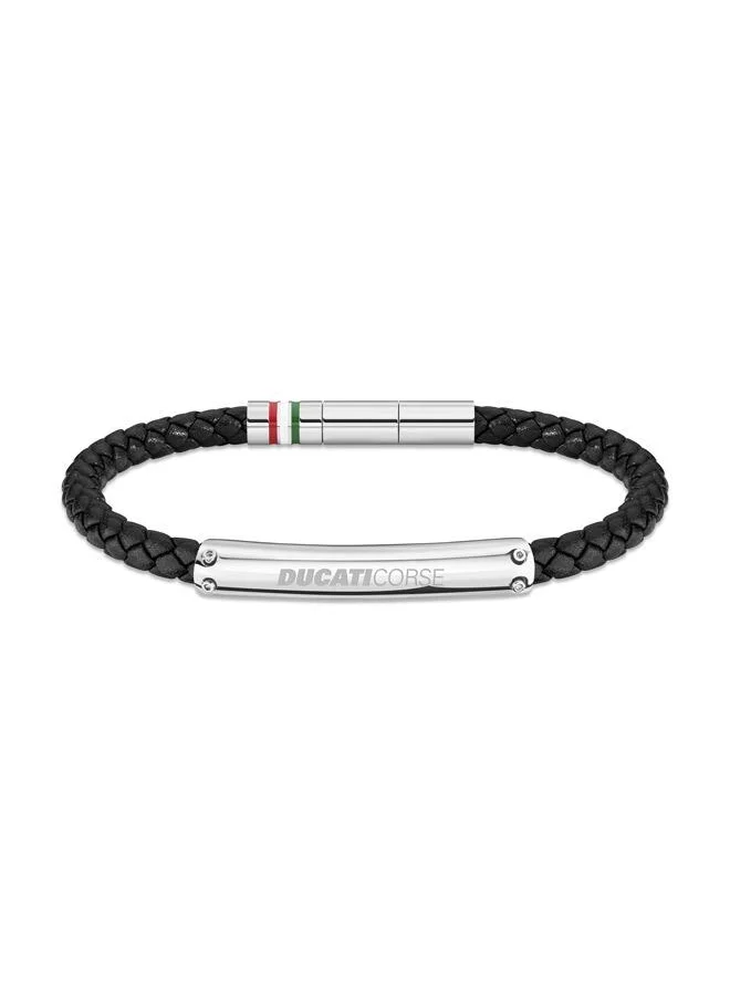 دوكاتي كورس Vittoria Gents Black Braided Leather Bracelet