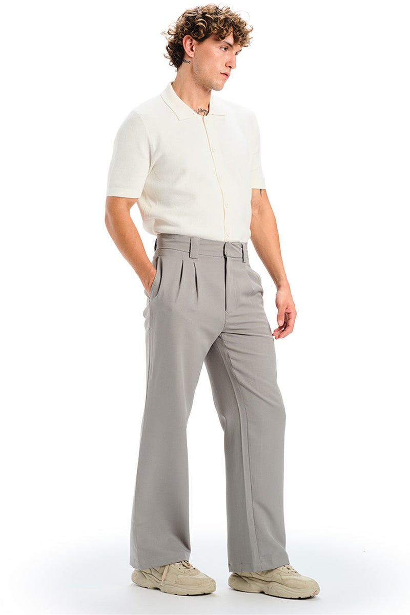 بونكرس كُرنر Grey Loose Fit Tailored Trouser for Men's - Image 3