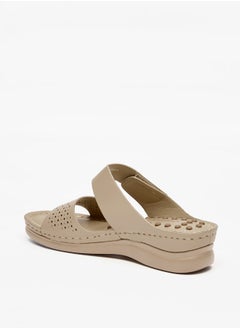Le Confort Women Laser Cut Slip-On Sandals with Wedge Heel  - Image 2