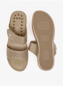 Le Confort Women Laser Cut Slip-On Sandals with Wedge Heel  - Image 4