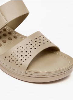 Le Confort Women Laser Cut Slip-On Sandals with Wedge Heel  - Image 5