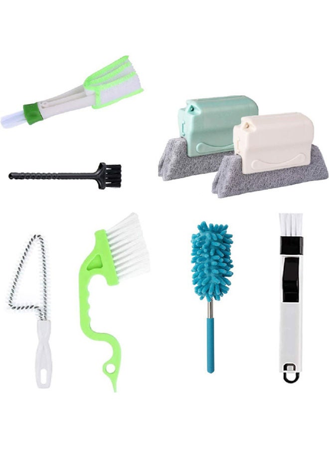 NIBEMINENT 8-Piece Multifunctional Convenient Tile Crevice Brushes Kit Multicolour - Image 1