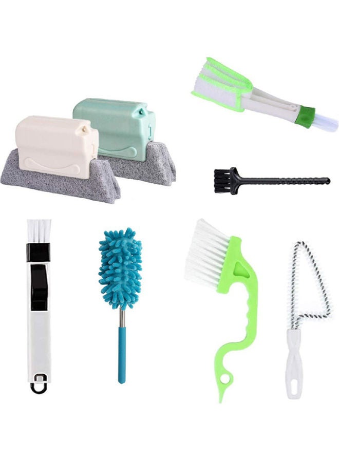 NIBEMINENT 8-Piece Multifunctional Convenient Tile Crevice Brushes Kit Multicolour - Image 3
